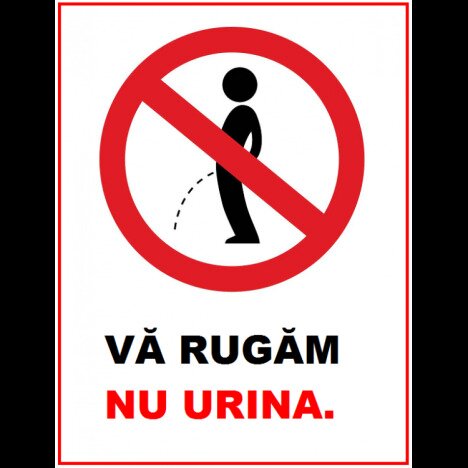 Placuta va rugam nu urina